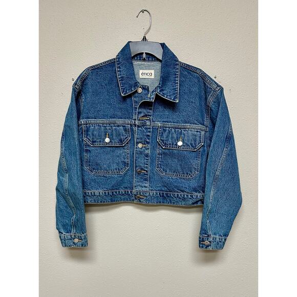 Ética River Crop Denim Jacket - Size S - New Without Tags - Picture 3 of 5
